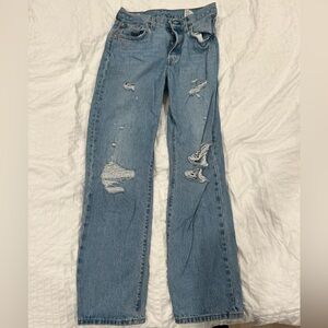 Distressed Light Blue Levi’s Premium Women’s Jeans